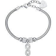 LUCA BARRA Infinity steel bracelet with white crystals - Bracelet
