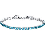 LUCA BARRA Tennis bracelet made of steel with blue crystals - Bracelet