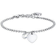 LUCA BARRA Steel bracelet with heart and white cubic zirconia - Bracelet