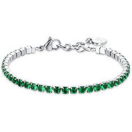 LUCA BARRA Tennis bracelet with green crystals - Bracelet
