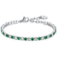 LUCA BARRA Tennis bracelet with tree and white crystals - Bracelet
