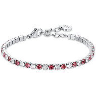 LUCA BARRA Tennis bracelet with red and white crystals - Bracelet