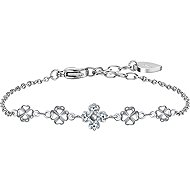 LUCA BARRA Steel bracelet with four-leaf clovers and white zircons - Bracelet