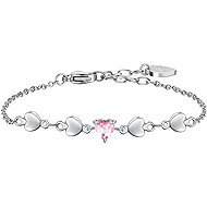 LUCA BARRA Steel bracelet with hearts and pink cubic zirconia - Bracelet