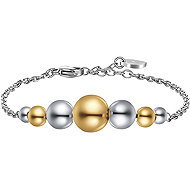 LUCA BARRA Steel bracelet with IP gold beads - Bracelet