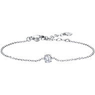 LUCA BARRA Steel bracelet with white crystal - Bracelet