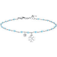 LUCA BARRA Steel bracelet with four-leaf clovers, crystals and enamel stones - Bracelet