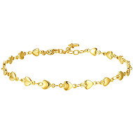 LUCA BARRA IP gold steel ankle bracelet with hearts - Bracelet