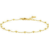 LUCA BARRA IP gold steel ankle bracelet with balls - Bracelet