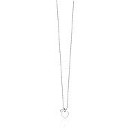 LUCA BARRA Steel necklace with heart and white cubic zirconia - Necklace