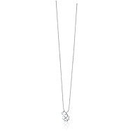 LUCA BARRA Steel necklace with four-leaf clovers and cubic zirconia - Necklace