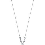 LUCA BARRA Steel necklace with four-leaf clovers and cubic zirconia - Necklace