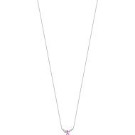 LUCA BARRA Steel necklace with pink star and white crystals - Necklace