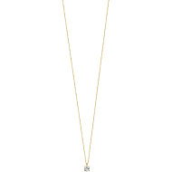 LUCA BARRA Necklace with thin dots made of IP steel with white cubic zirconia - Necklace
