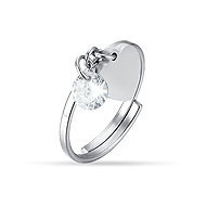 LUCA BARRA Steel ring with heart and white cubic zirconia - Ring