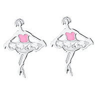 LUCA BARRA Girls steel earrings with ballerinas - Earrings