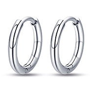 LUCA BARRA Steel round earrings 14 mm - Earrings