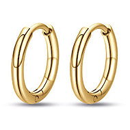 LUCA BARRA Gold plated steel round earrings 14 mm - Earrings