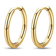 LUCA BARRA Gold plated steel round earrings 19 mm - Earrings