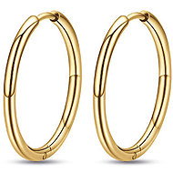 LUCA BARRA Gold plated steel round earrings 24 mm - Earrings