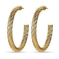LUCA BARRA Ladies round earrings made of IP gold steel - Earrings