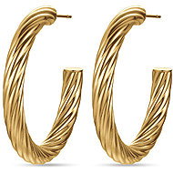 LUCA BARRA Round earrings IP golden steel - Earrings