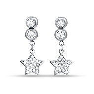 LUCA BARRA Steel earrings with stars and white crystals - Earrings
