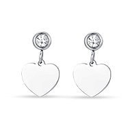 LUCA BARRA Steel earrings with heart and white cubic zirconia - Earrings