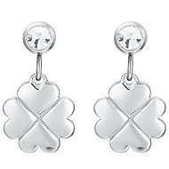 LUCA BARRA Steel earrings with four-leaf clover and cubic zirconia - Earrings
