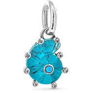 PANDORA 793900C01 Blue Murano Glass Sea Snail Pendant (Ag925/1000, 1.3g) - Charm