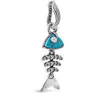 PANDORA 793894C01 Turquoise Fishbone Pendant (Ag925/1000, 1.2g) - Charm