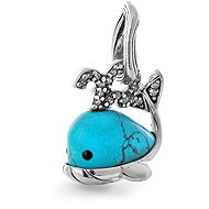 PANDORA 793822C01 Turquoise Whale Pendant (Ag925/1000, 2g) - Charm