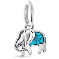 PANDORA 793858C01 Mini Elephant Pendant, Turquoise (925/1000 silver, 1.1g) - Charm