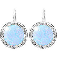 JSB Bijoux Opals with Swarovski crystal stones Light Blue 92400025l-bl (Ag925/1000, 2,1 g) - Earrings