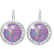 JSB Bijoux Opals with Swarovski Violet crystal stones 92400025vio (Ag925/1000, 2,1 g) - Earrings
