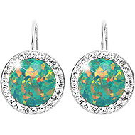 JSB Bijoux Opals with Swarovski crystal stones Mix Green 92400025mixgr (Ag925/1000, 2,1 g) - Earrings