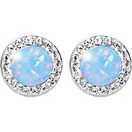 JSB Bijoux Opals with Swarovski Light Blue crystal stones 92400040l-bl (Ag925/1000, 1,4 g) - Earrings