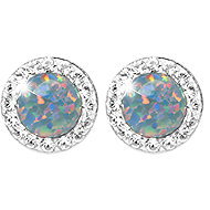 JSB Bijoux Opals with Swarovski Australian Shadow crystal stones 92400040aust (Ag925/1000, 1,4 g) - Earrings