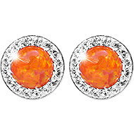 JSB Bijoux Opals with Swarovski Orange crystal stones 92400040oran (Ag925/1000, 1,4 g) - Earrings