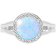 JSB Bijoux Opal with Swarovski crystal stones Light Blue 92700025l-bl (Ag925/1000, 2,3 g) - Ring