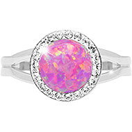 JSB Bijoux Opal with Swarovski crystal stones Light Fuchsia 92700025l-fu (Ag925/1000, 2,3 g) - Ring