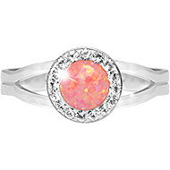 JSB Bijoux Opal with Swarovski crystal stones Peach Pastel 92700040pea (Ag925/1000, 2,08 g) - Ring