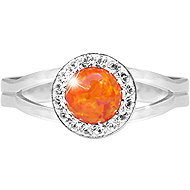 JSB Bijoux Opal with Swarovski Orange crystal stones 92700040orange (Ag925/1000, 2,08 g) - Ring