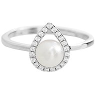 JSB Bijoux Drop with river pearl and cubic zirconia crystal 92700577cr (Ag925/1000, 2,54 g - Ring