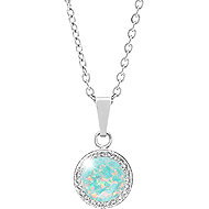 JSB Bijoux Opal with Swarovski crystal stones Pastel Mint Green 92300025mint (Ag925/1000, 2,1 g) - Necklace