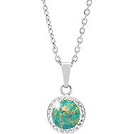 JSB Bijoux Opal with Swarovski crystal stones Mix Green 92300025mixgr (Ag925/1000, 2,1 g) - Necklace