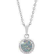 JSB Bijoux Opal with Swarovski Australian Shadow crystal stones 92300025aust (Ag925/1000, 2,1 g) - Necklace