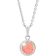 JSB Bijoux Opal with Swarovski crystal stones Peach Pastel 92300025pea (Ag925/1000, 2,1 g) - Necklace