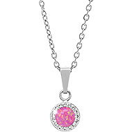 JSB Bijoux Opal with Swarovski crystal stones Light Fuchsia 92300040l-fu (Ag925/1000, 1,86 g) - Necklace
