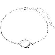 JSB Bijoux Silver Bracelet Two intertwined hearts decorated with Cubic Zirconia Crystal 92500522cr ( - Bracelet